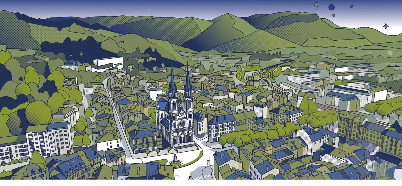Illustration de Voiron blottie au pied du massif de la Chartreuse